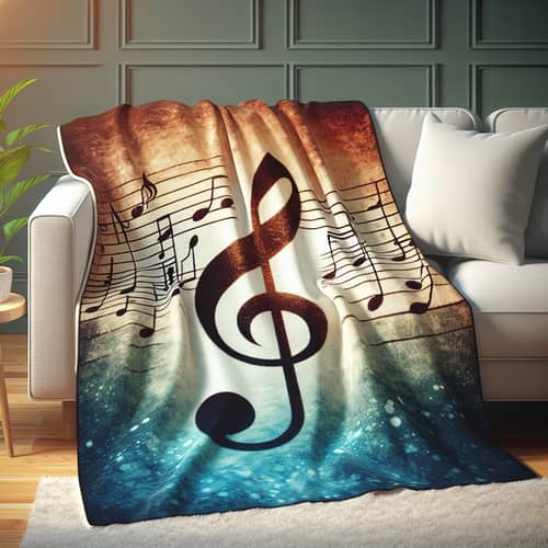 Warm Music Note Blanket for Cozy Sofas | Home Decor