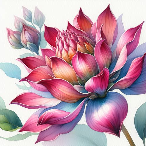 Dala Flower Botanical Illustration in Watercolors