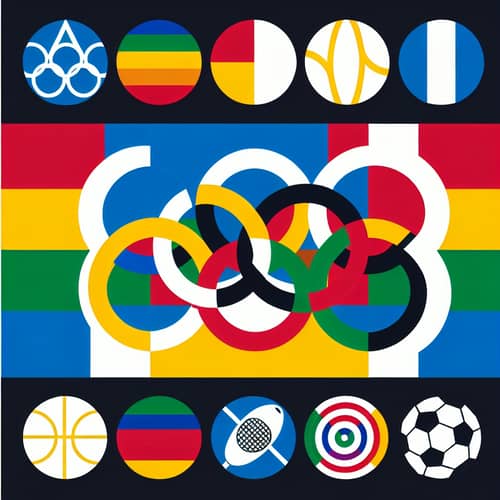 New Olympic Games Flag Design: Rings and Sport Symbols