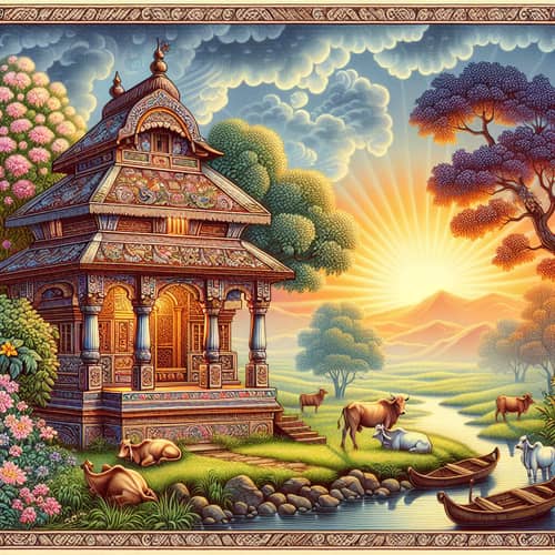 Historical Traditional Dwelling of Lord Krishna in Idyllic Setting