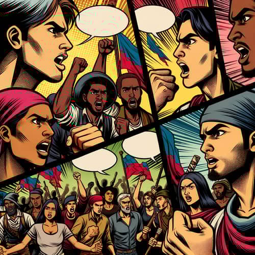 Dynamic Comic Book Page | Rebels Striving for Independence