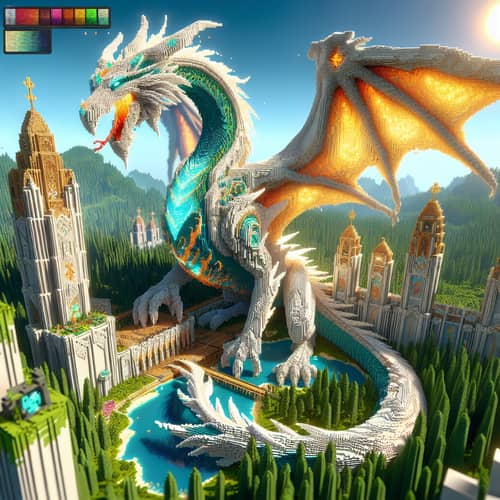 Minecraft Dragon Mod: Majestic Elemental Dragon in Voxel Game