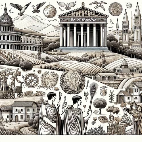 Coloring Page Depicting Reign of Caesar Augustus and Pax Romana