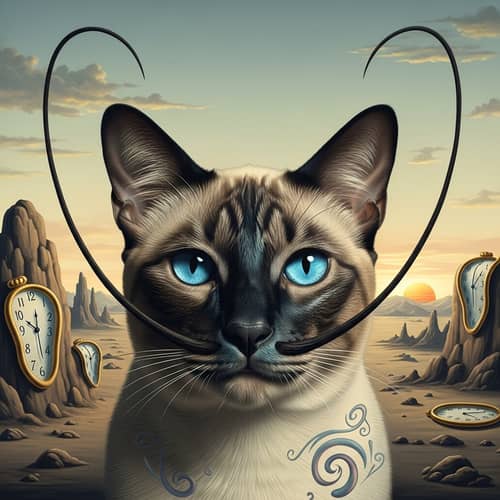 Salvador Dali Inspired Cat with Moustache