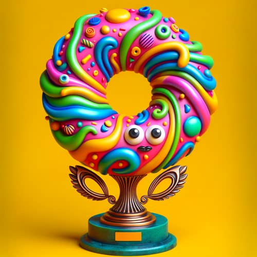 Whimsical Donut Trophy Inspired by Pop Art | Clay & Acrylics
