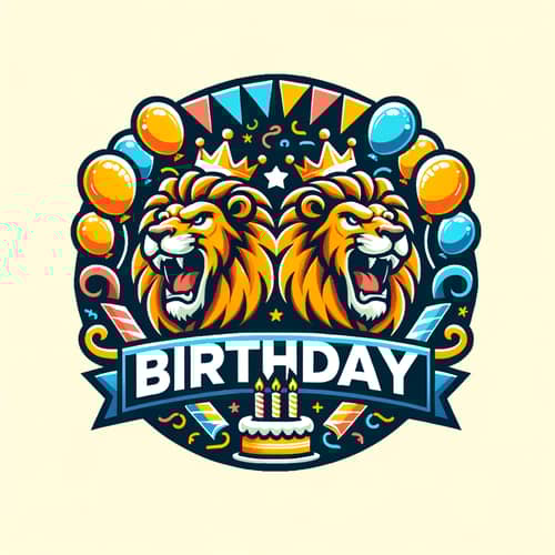Roaring Lions Birthday Theme Logo Design