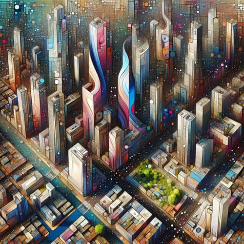 Abstract Cityscape: Energy, Confusion & Harmony Amid Chaos