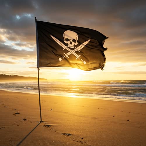 Epic Black Knives Flag Waving on the Beach