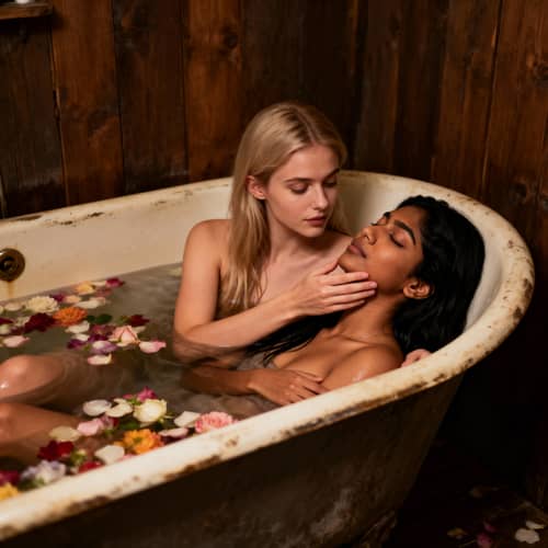 Intimate Bathtub Moments with Friends Intimate Bathtub Moments with Friends
