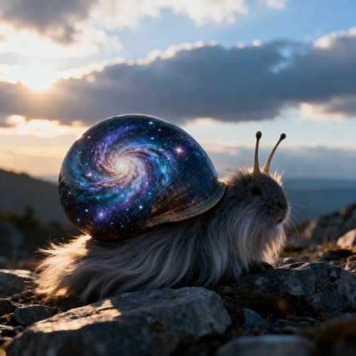 Whimsical Snail Art: Galaxy-Inspired Surrealism Whimsical Snail Art: Galaxy-Inspired Surrealism