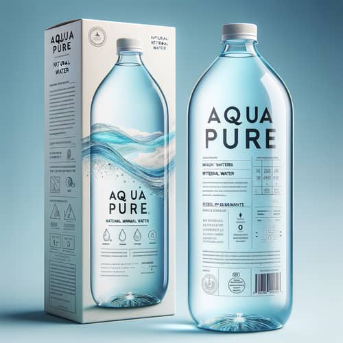 AquaPure: Elegantly Designed 1-Liter Glass Bottle for Natural Mineral Water