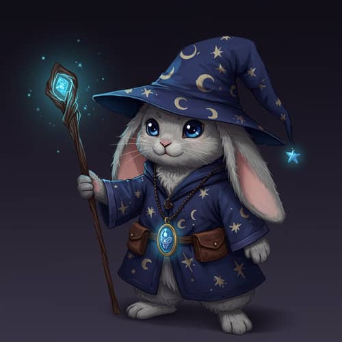Whimsical Wizard Rabbit: Magical Mastery