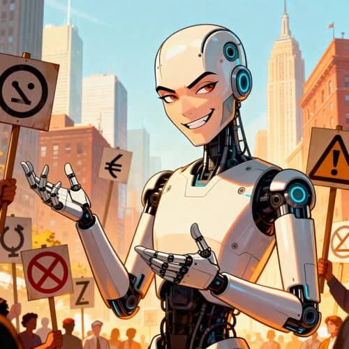 Humanoid Satire: Tackling Social Issues Humorously