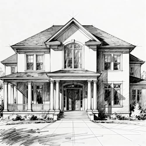 Stunning Mansion Architectural Sketch in Perspective Stunning Mansion Architectural Sketch in Perspective