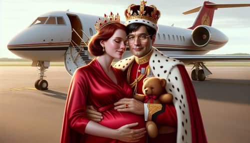 Royal Couple Embrace at Airport - King David & Queen Bella