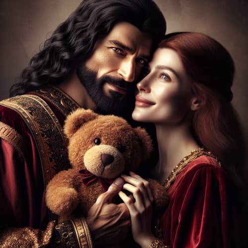 Middle-Eastern King & Red-Haired Queen Tender Moment