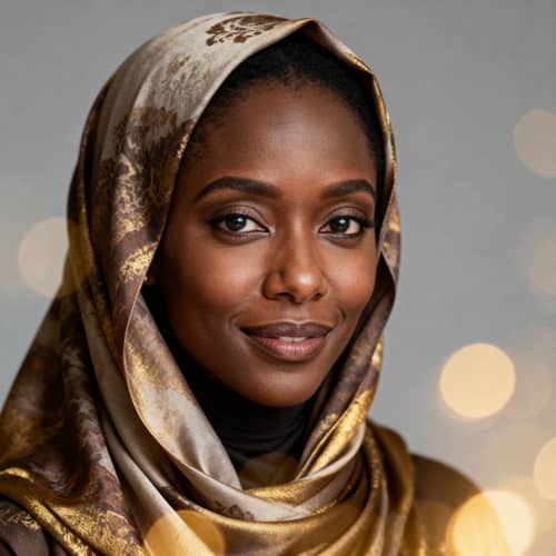 Elegant Hijab Portrait of a Confident Black Muslim Model