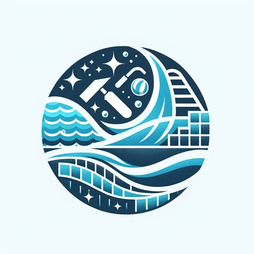 Swimming Pool Construction Company Logo | Blue & White Design