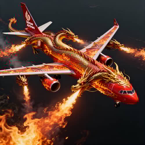 Fire-Breathing Dragon Airliner by Slimas Airlines