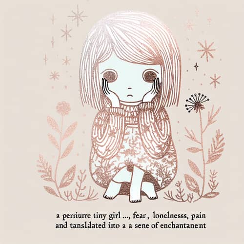 Scandi Style Illustration: Melancholy Girl with Enchantment