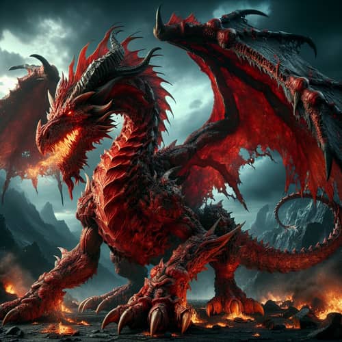 Glistening Red Dragon: A Symbol of Formidable Might and Beauty