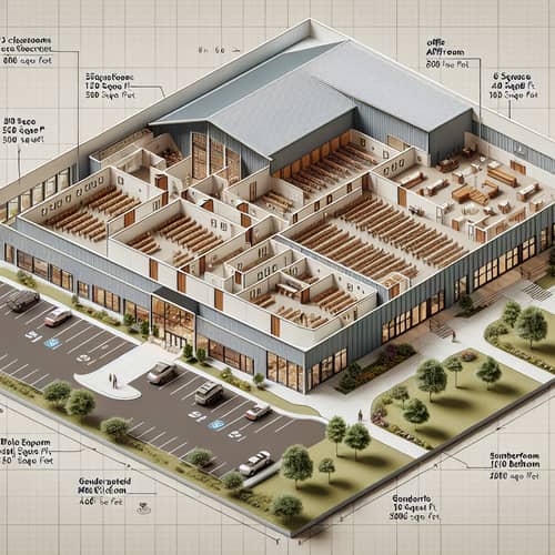 Church Architectural Layout: 80x150 Steel Building Design