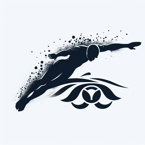 Elite Olympic Swimmer Silhouette Element