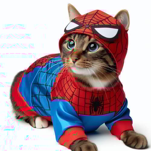 Superhero Cat Costume with Cobweb Design | Playful Pet Dress Up