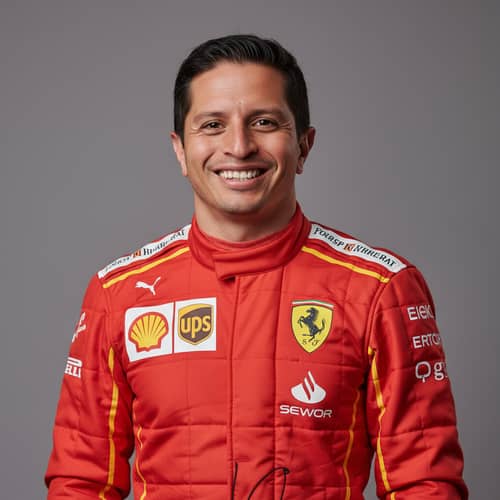 Ferrari F1 Racing Portrait of Carlos Sainz Style