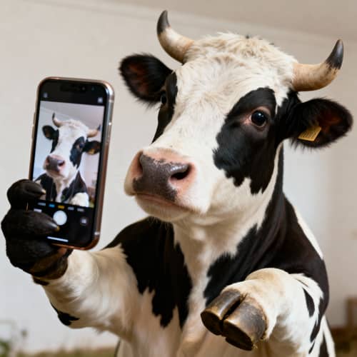 Selfie Transformed into a Cow Selfie Transformed into a Cow