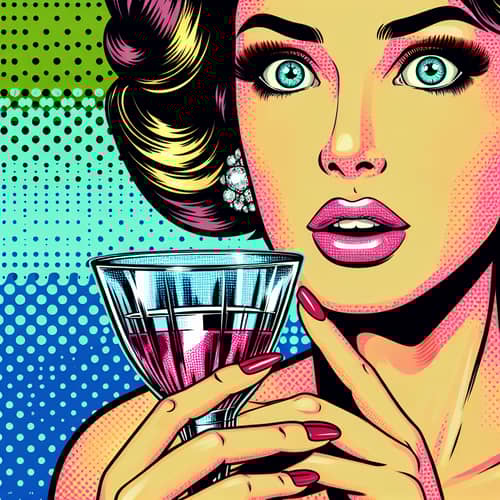 Beautiful Pop Art Woman With Vodka Glass