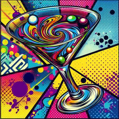 Vibrant Martini Glass Pop Art - Colorful Cocktails