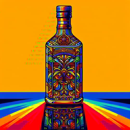 Vibrant Pop Art Spirit Bottle Design