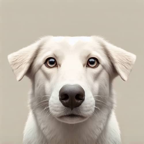 Captivating White Dog Making Direct Eye Contact