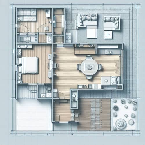 Efficient Home Design Plan: 5m Width, 45m² Area