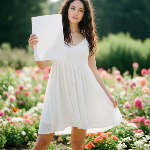 Lady Holding White Paper Forward Lady Holding White Paper Forward