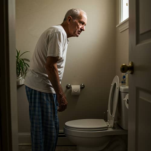 Old Man Facing Toilet: A Unique Perspective