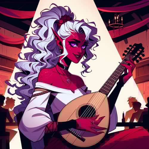 Captivating Tiefling Bard Illustration | Fantasy Art