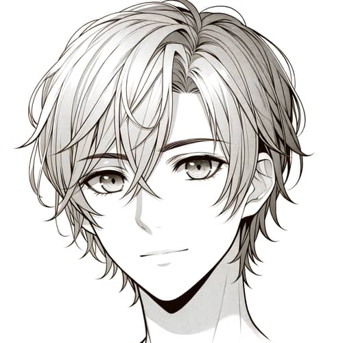 Handsome Anime Boy with Curtain Bangs | Youthful Charm