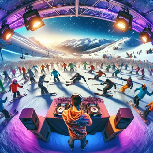 Lively Apres Ski Party: DJ, Skiers & Snowboarders | Winter Sports