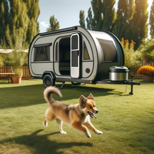 Lightweight Expandable Camping Trailer with Dog Fun