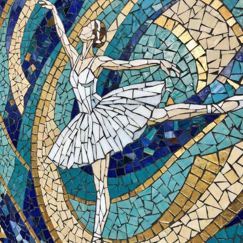 Stunning Mosaic Ballerina Art Inspired by Swan Lake Stunning Mosaic Ballerina Art Inspired by Swan Lake