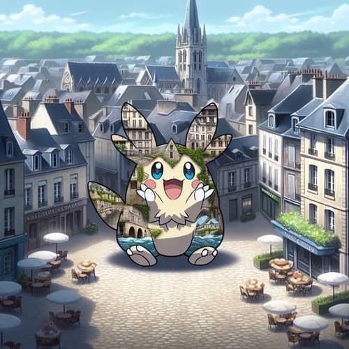 Évreux, France Pokémon Evolution - Town Charm & Nature Beauty