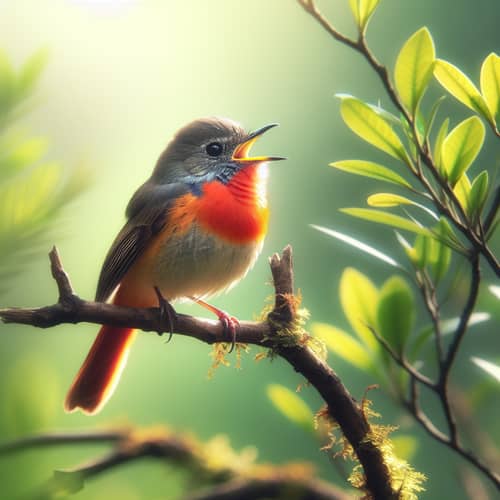 Redbelly Bird: Vibrant Red Underbelly | Nature Photography