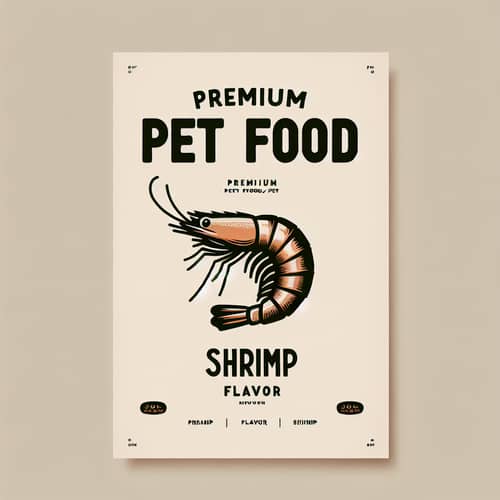Premium Pet Food Poster with Shrimp Flavor