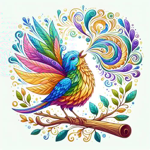 Healing Songbird Illustration - Vibrant Art