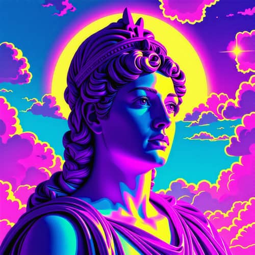 Athena Vaporwave: Modern Academic Art Style
