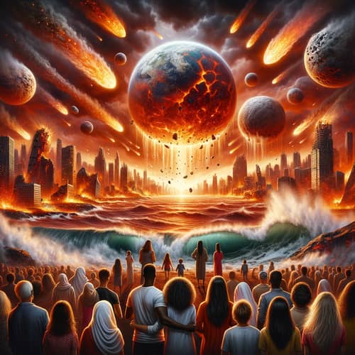 Apocalyptic Scene: Meteorites, Ruined Cities, and Catastrophe