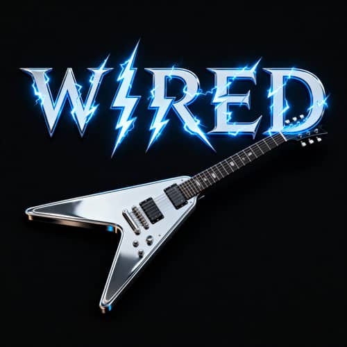 Wired Band Logo with Lightning Letters Wired Band Logo with Lightning Letters