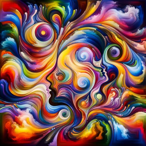 Unity in Vibrant Colors - Abstract Harmony Symbol